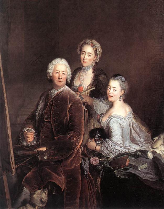 PESNE, Antoine Self-portrait with Daughters sg china oil painting image
